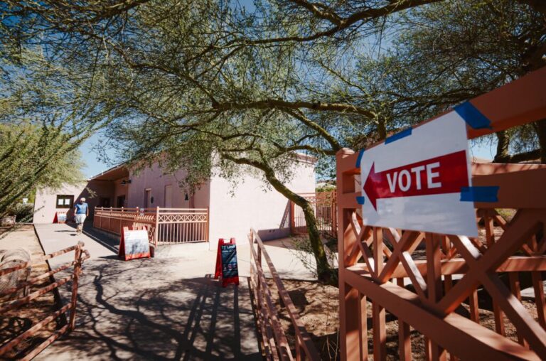 A voting center is seen in Scottsdale, Ariz., on Oct. 7, the first day of early voting.